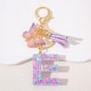 A To Z Фиолетовые звезды заполнены буква брелок 26 инициалов алфавит бабочка кисточка подвески брелоки сумка украшение автомобиль брелок подарок
