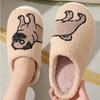 Women's Slippers Cute Cartoon Dog Winter Indoor Men Shoes Warm Non-Slip Good Breathable Comfy Couple Shoes