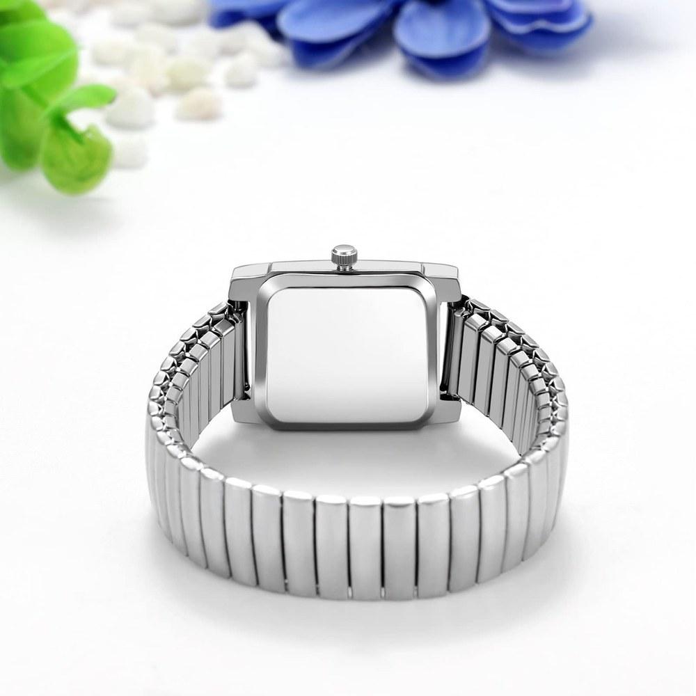 JEWELRYWE Женские квадратные часы-браслет Эластичный ремешок Аналоговые Водонепроницаемые Серебристые Подарок