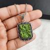 Druzy Rough Crystal Pendant Silver Chain Necklace Green Druzy Pendant