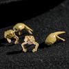 Stylish 3D Lizard Earrings Punk Rock Ear Studs Versatile Animal Themed Accessory Jewelry for Fashion Enthusiasts