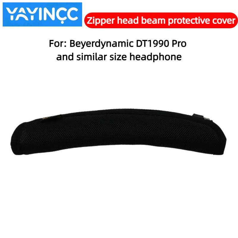 YAYINCC Headphone Head Beam Cover for Beyerdynamic DT1990 Pro Earphone Zipper knitted fabric headband protective cover