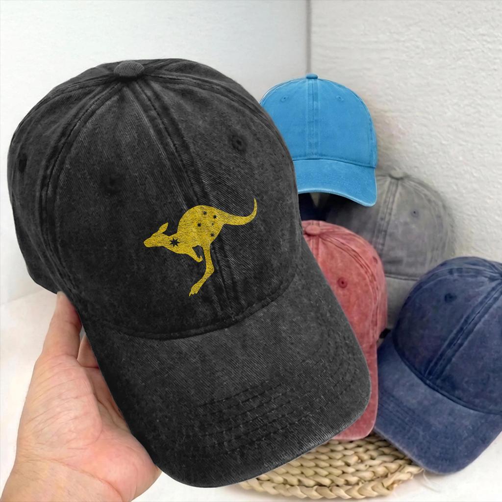 Australia Kangaroo Southern Cross Baseball Caps Unstructured Distressed Denim Washed Snapback Hat Aussie Flag Adjustable Fit Hat