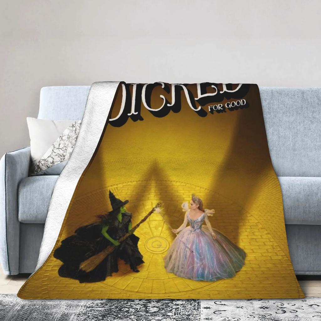 Wicked Elphaba Soft Plush Throw Blanket for Kids and Adults Flannel Couch Bed Sofa Cover with Graphic Design
