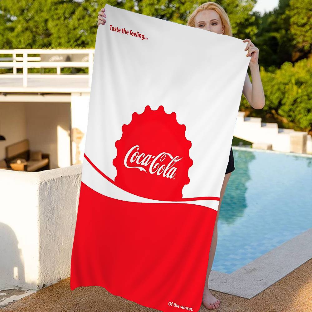 Логотип C-COCA C-COLAS Аниме Пляжное Полотенце для плавания Мягкое Впитывающее Мочалка Детские Подарки Для детей Путешествия Кемпинг Спортзал