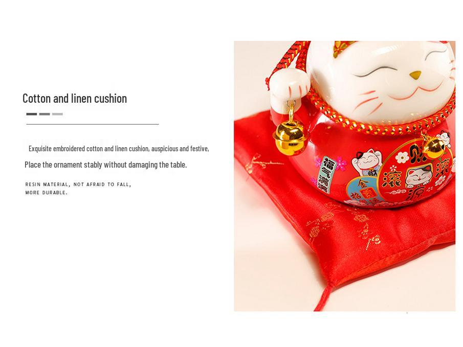 Fortune Cat Figurine Set: Automatic Waving Hand Decoration for Shop and Home