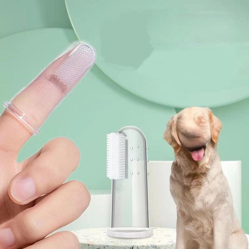 Silicone Pet Finger Crib Teethsuitable for Dogs Catsandamphibians Soft Pig Hair Toothbrush Effectively Removes Tartar and Plaque