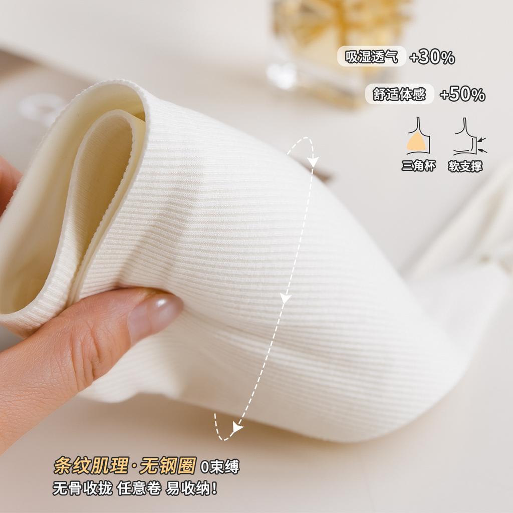 Thin shoulder straps French triangle cup bra new popular small breasts gather without steel rims comfortable underwear women