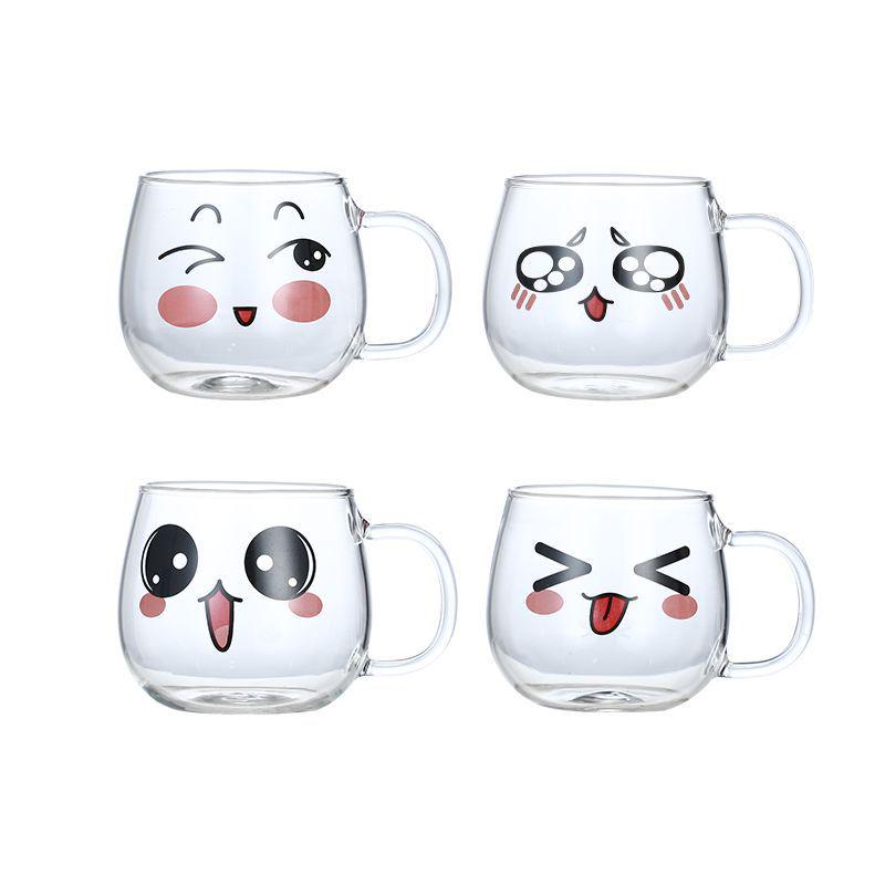 Creative Emoji Glass Cup - Big Belly Ins Gift, Cute Coffee Mug