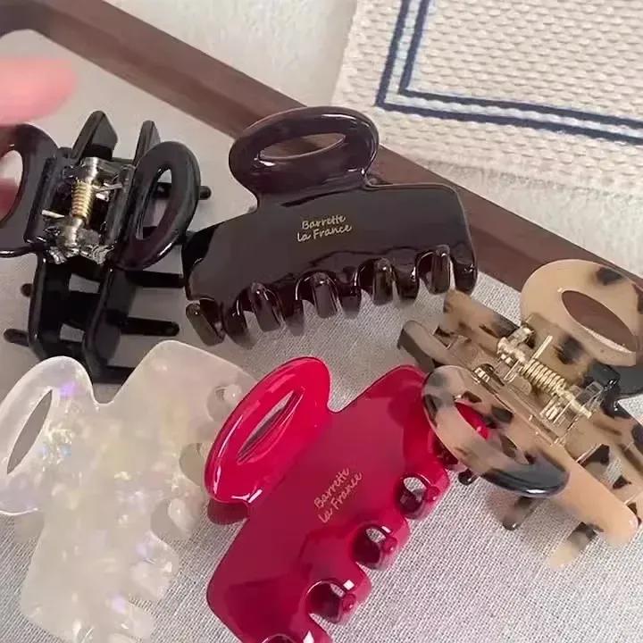 Длинные ацетатные крабы для волос красные заколки для волос для девочек и женщин завязывают аксессуары для волос новые корейские модные