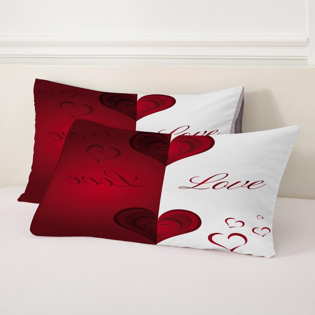 Комплект пододеяльника с 3D-принтом в виде сердца, роскошный романтический тематический мягкий комплект постельного белья, подарки для пары на День святого Валентина, декор для спальни