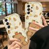Phone Case: 2D flat Samsung Galaxy A34 A35 M05 M06 S20 S22 S21 FE Plus 5G protective case, closed-eye smiling capybara, perfect Christmas and Hallowee