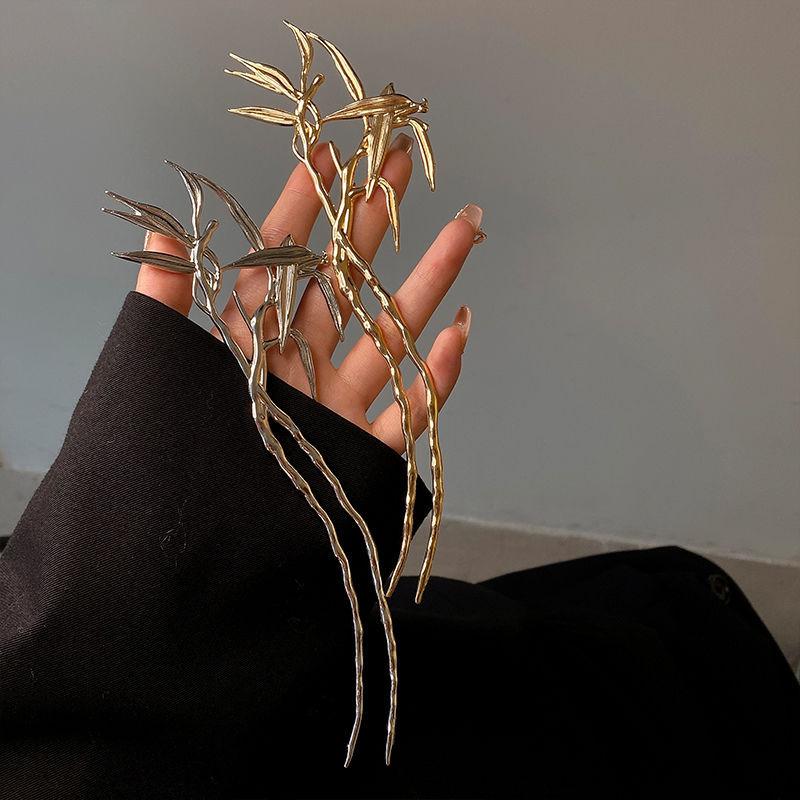 Ретро бамбуковая заколка для волос, женские элегантные заколки для волос с хвостиком, головные уборы, инструменты для укладки, вечерние аксессуары для волос