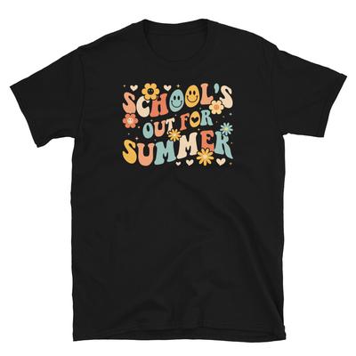 School's Out for Summer Break Vacation Retro Hippie Short-Sleeve Unisex T-Shirt
