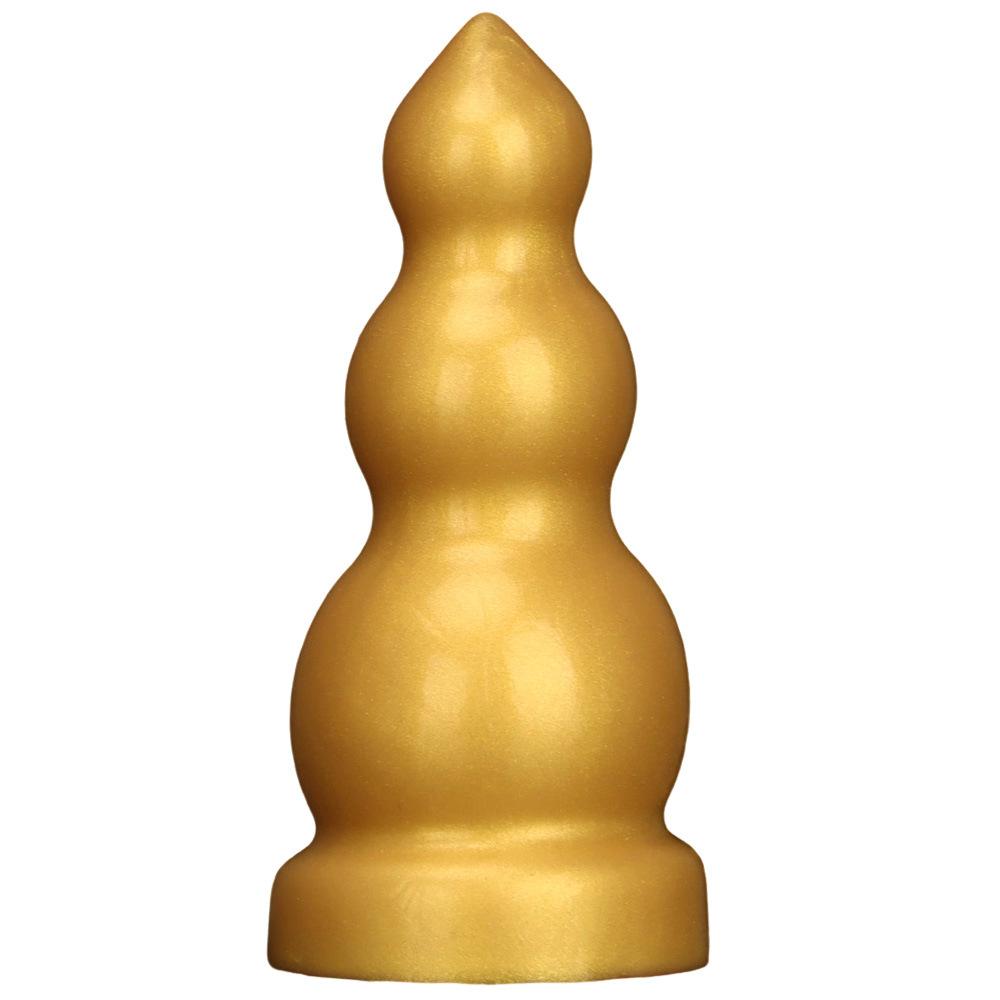 Большая Золотая Силиконовая Анальная Пробка с Резьбой Реалистичный Дилдо Игрушка для Взрослых Секс для Пары Фистинг