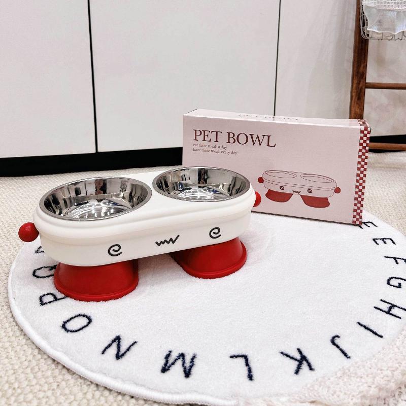 Миска для домашних животных на высокой ножке, защита шеи, миска для кормления и воды для кошек и собак, высокая, противоскользящая и анти- из нержавеющей стали