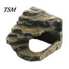 Aquarium Artificial Rock Cave Turtle Basking Platform, Reptiles Dock, Baby Tortoise Climbing Reptile Tank Habitat Ramp, Realistic Stone Hideout