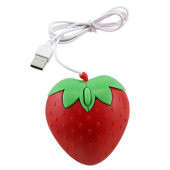Милая Мышь-Клубника Эргономика Уютный Хват Plug-Play USB Проводная Мышь Компьютерные Аксессуары Бесшумная Оптическая Мышь для Ноутбука Планшета Офисные Принадлежности