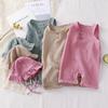Summer and Autumn Baby Jumpsuit with Hat Soft and Breathable Baby Girl Boy Clothes Sleeveless Toddler Romper Infant Clothing Newborn Outfit