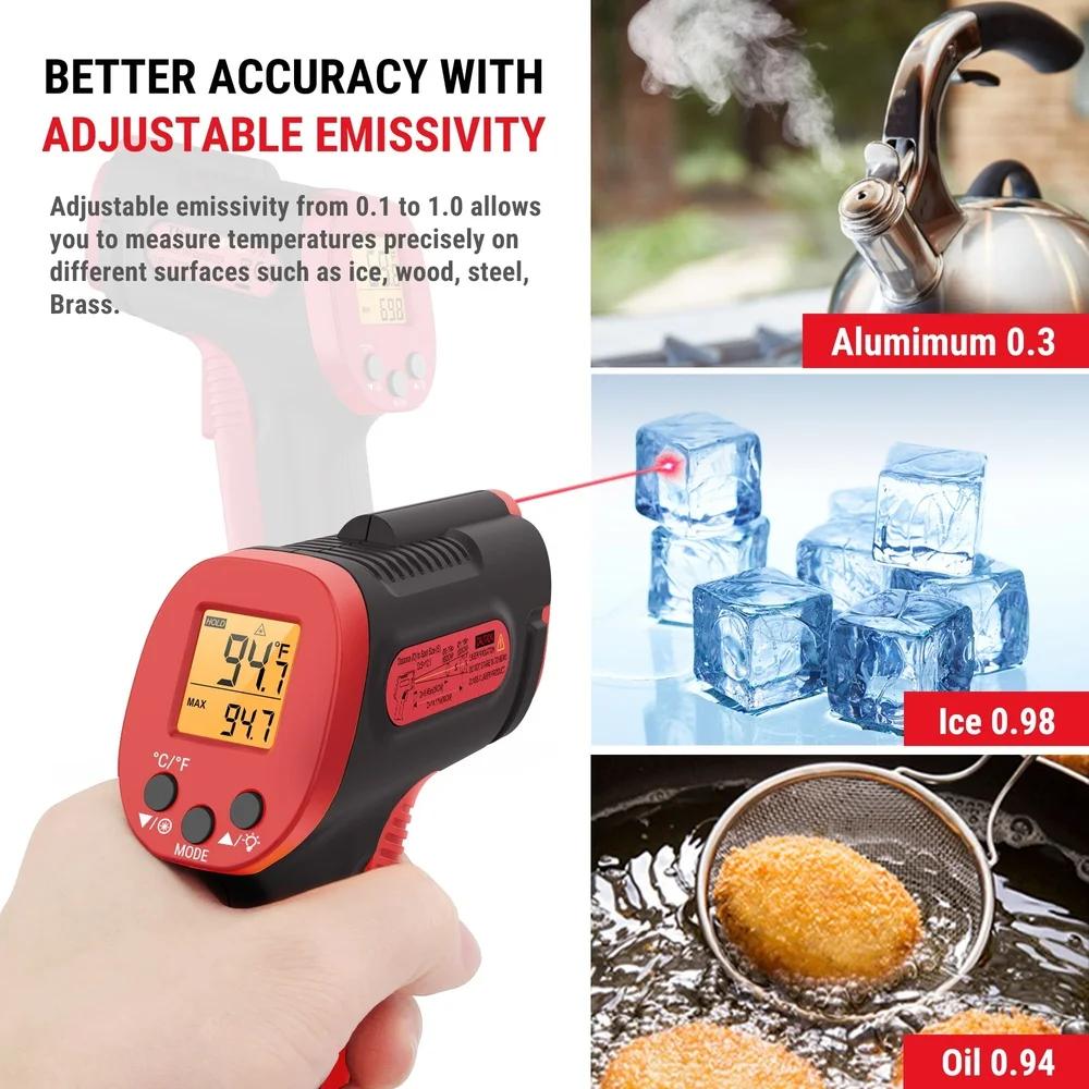 Non Contact Infrared Thermometer Gun TP30W Digital Laser Temperature Measurement Grill Oven Swimming Pool HVAC Cooking Max Min
