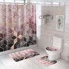 Занавеска для душа в ванной из четырех частей, цифровая печать, мраморная, водонепроницаемая, занавеска-перегородка для туалета, коврик для ванной