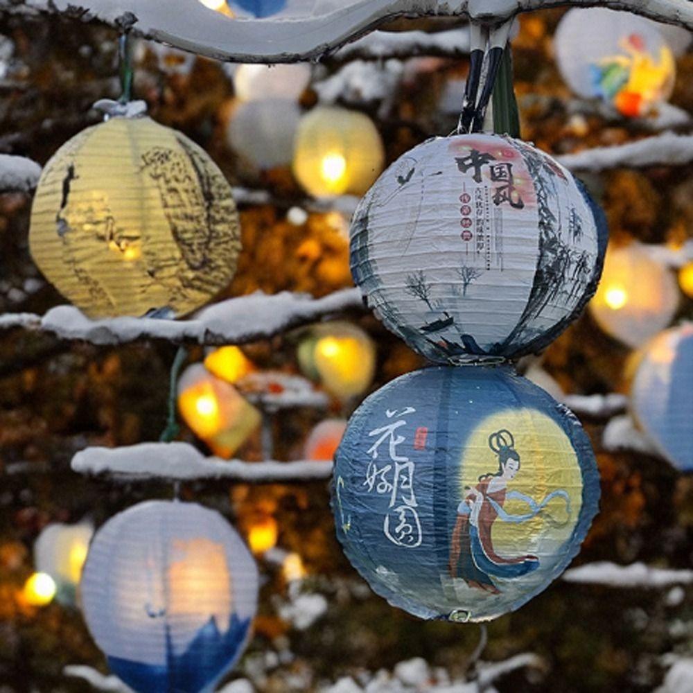 Абажур Бумажный Фонарь Круглый Подвесной Фонарь Шар Праздничные Принадлежности Бумажный Фонарь Новый Год