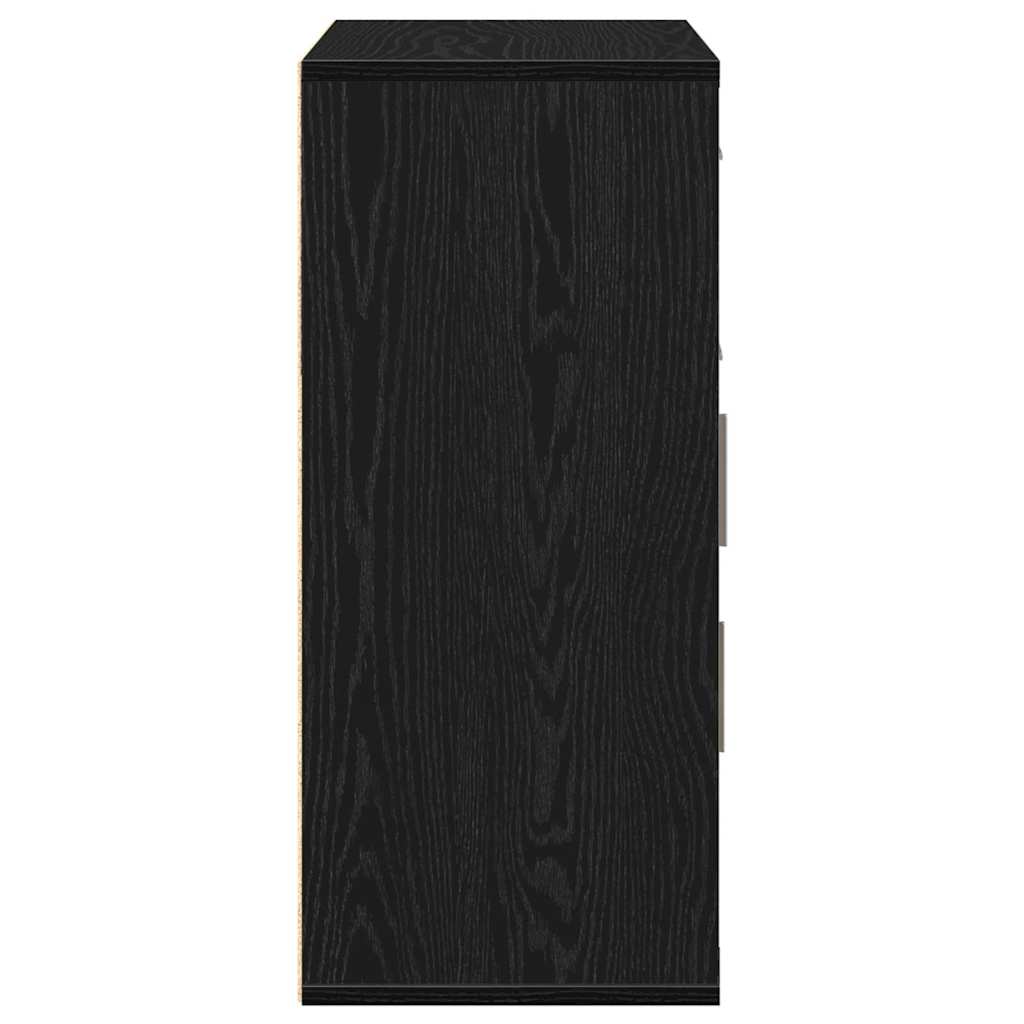 Sideboard Black Oak Look 60 x 31 x 70 cm Engineered Wood