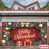 2D plane  Spanish Merry Christmas banner - Feliz Navidad Party decoration with elegant white cursive font