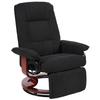 Reclining Swivel Chair With Footrest Black