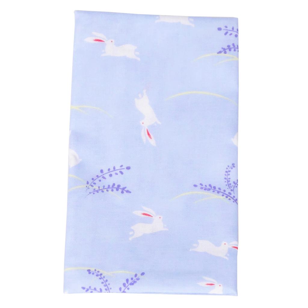 WKG Gauze Tenugui 1 Made In Japanese Size Japanese Rabbit (Tenugui) - Piece, Japan, Senshu, Pattern, Double-Layered, 14, (Blue)