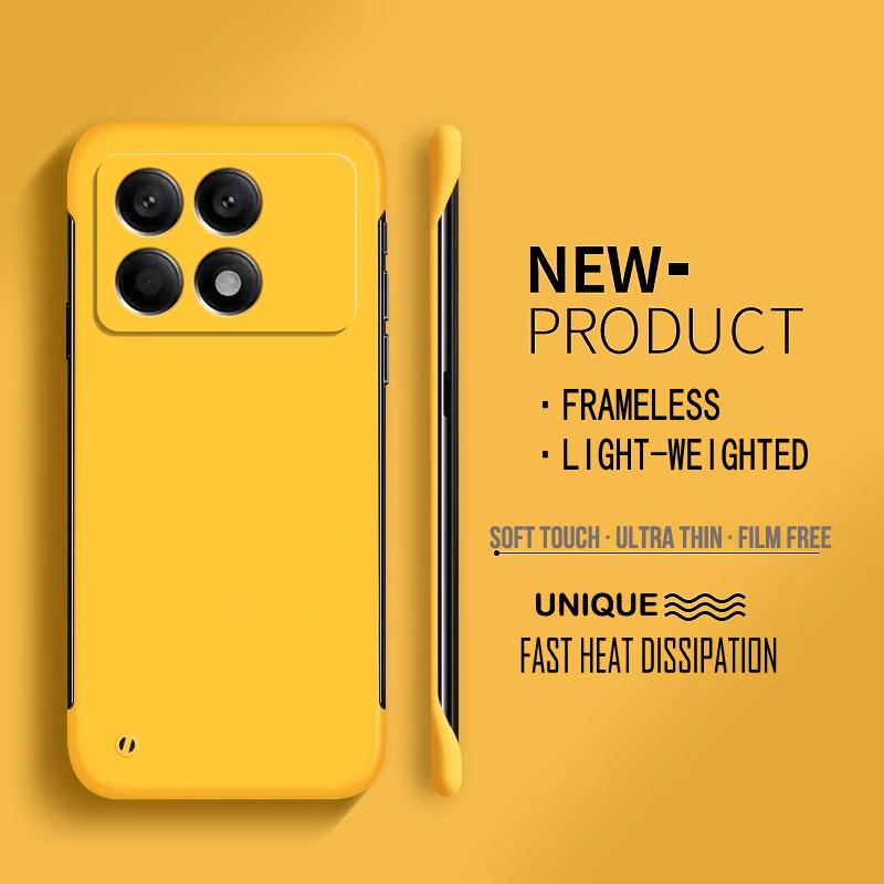 Матовый тонкий безрамочный чистый цветной чехол для ПК-телефона XIAOMI Poco X6 F6 F5 Pro F4 F3 защитный чехол на четыре угла