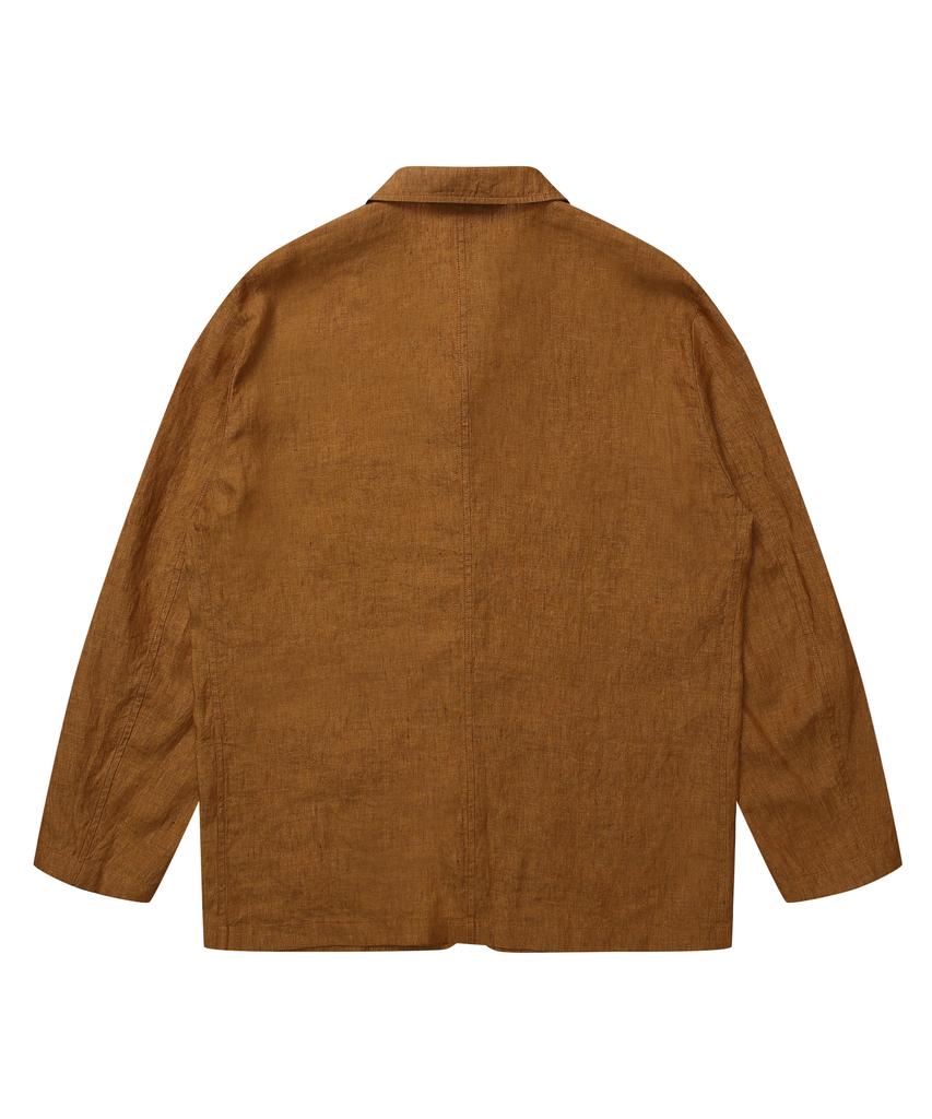 Solew Linen Chore Jacket_Orange