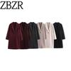 Zbzr Осень Новая Женская одежда Западный стиль Универсальная Пуговичная отделка Мягкое Пальто средней длины Верхняя одежда 4344660