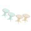 4 Pieces Cupcake Holder Dessert Display Stands Wedding Favors +Yellow