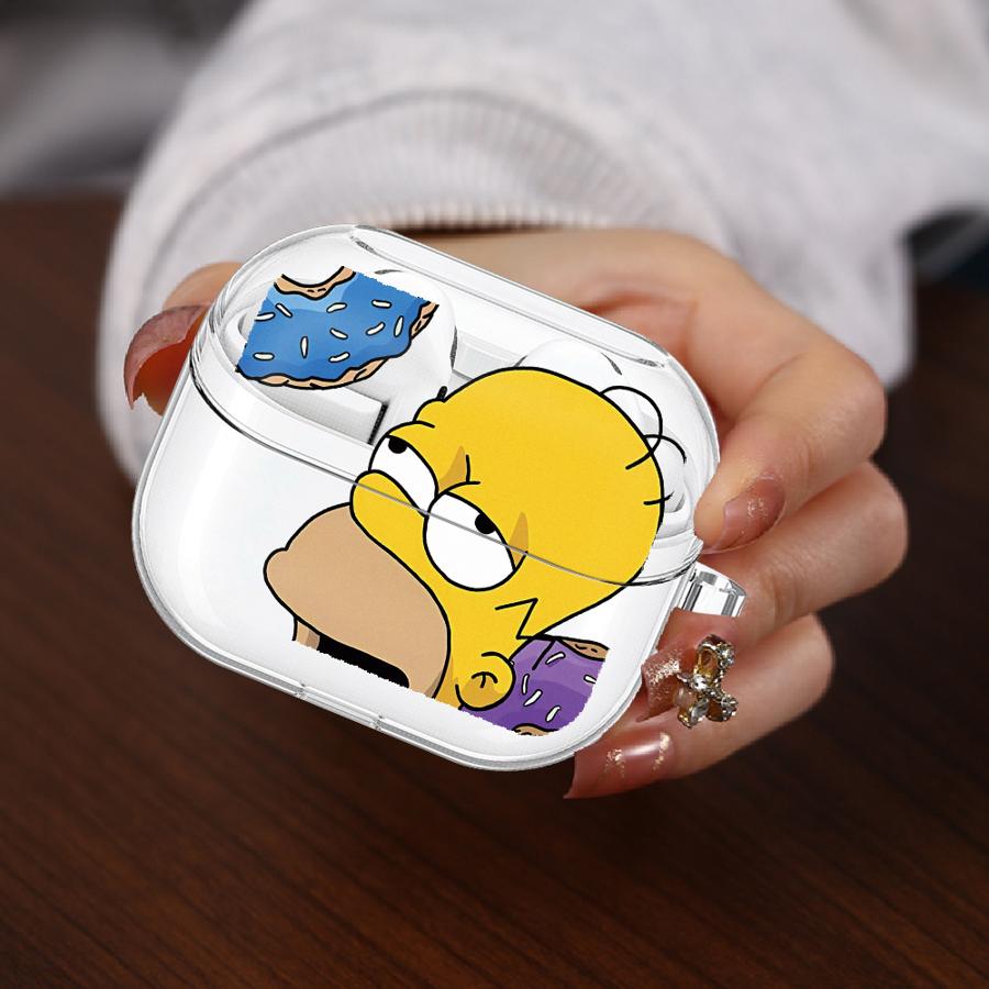 Милый Чехол The S-simpsons для Samsung Galaxy Buds 2 2Pro Live 4 Pro 4Pro 3Pro 3 FE Прозрачный Чехол для Наушников с Крючком
