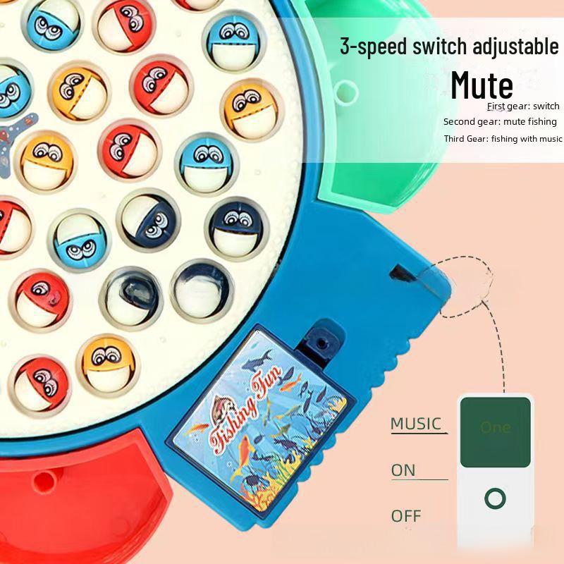 Multifunctional Musical Magnetic Fishing Toy for Kids - Rotating Electric Early Learning Game