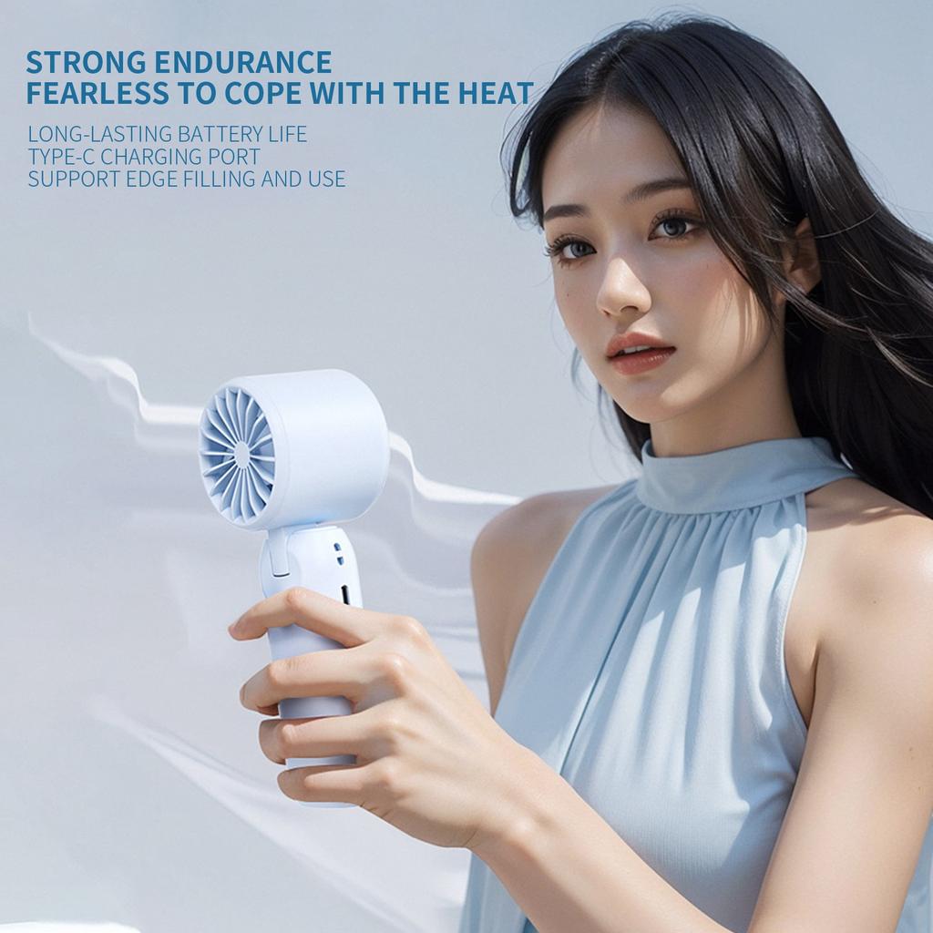 Cool Handheld Small Fan High-speed Intelligent Digital Display Desktop Student Dormitory Silent Long Lasting Handheld Small Fan