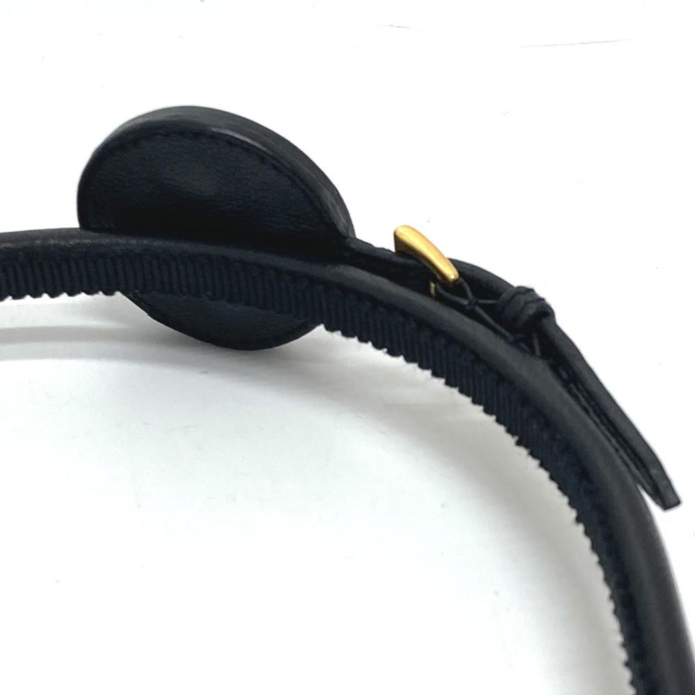 PRADA 7WN Witch motif Hair accessory Hair Band Leather Black/GoldHardware