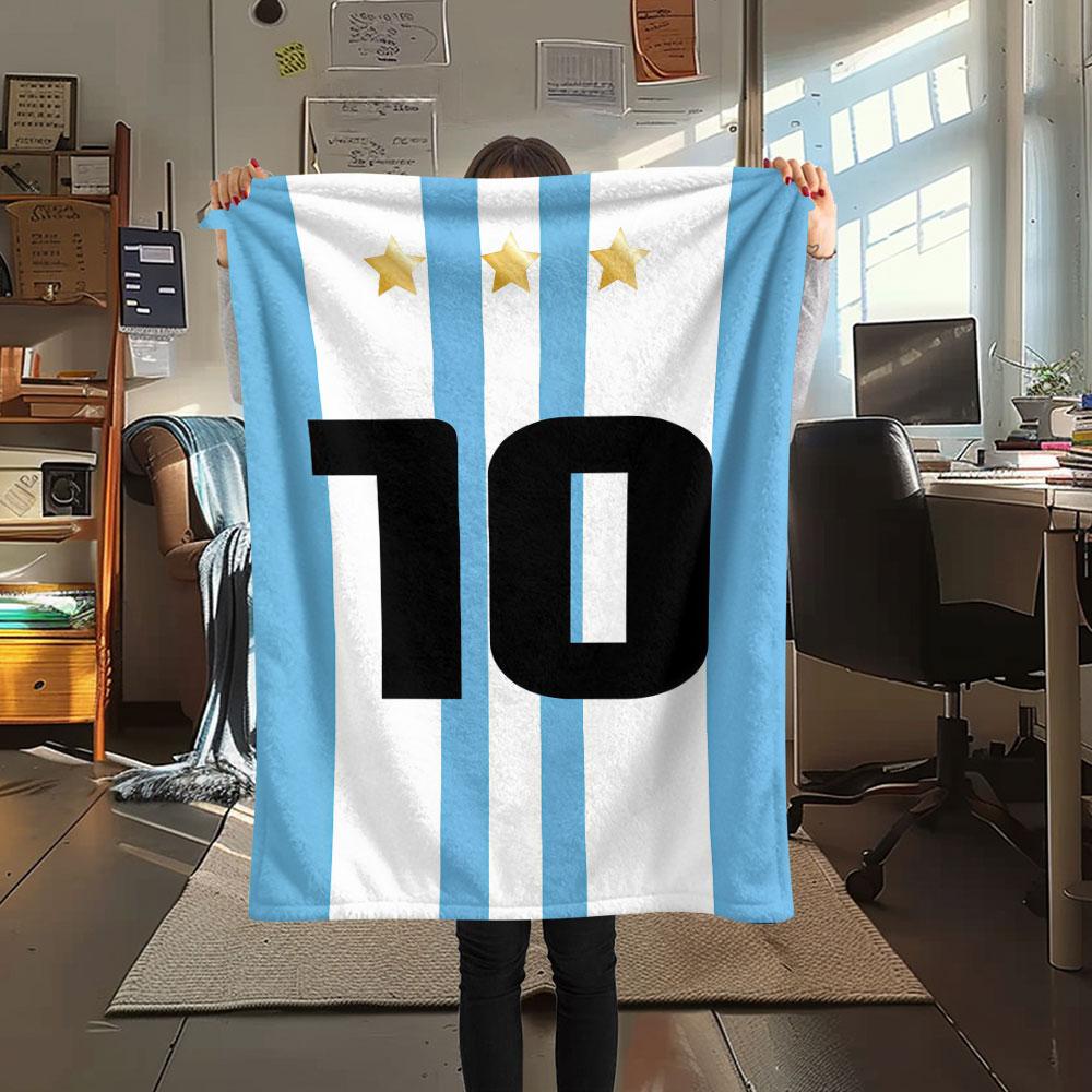 1PC Lionel Messi Patterned Flannel Blanket Suitable For All Seasons for Home Decor Warmth and Comfort Gifts Holiday Present