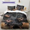 Dogs Pattern Bedding Set Quilt Cover Pillowcase Home Decor Gift (1 * duvet cover + 2 * pillowcase, without core)
