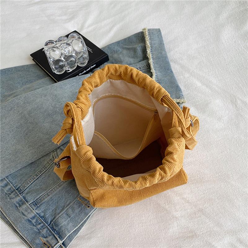 2024 Новая женская сумка, сумка на среднее плечо в корейском стиле, сумка-ведро с завязками, повседневная легкая молодежная сумка через плечо