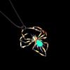 Halloween Fashion Geometric 3D Luminous Spider Pendant Necklace Unique Hip-Hop Glow-in-the-Dark Insect Jewelry for Wholesale