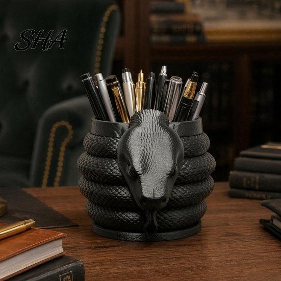 Аксессуар для стола в темном стиле, 3D-печатный держатель для ручек в форме змеи, Креативный настольный органайзер для карандашей, гелевых ручек, цветных ручек, канцелярских ножей, Канцелярские принадлежности