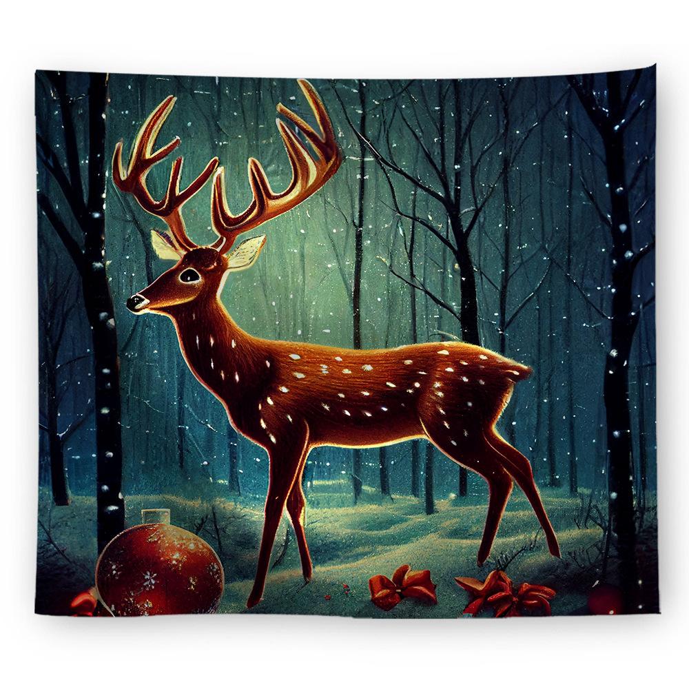 Европейский и американский рождественский печатный гобелен, настенный ковер, картина, фоновая картина, подвесная ткань