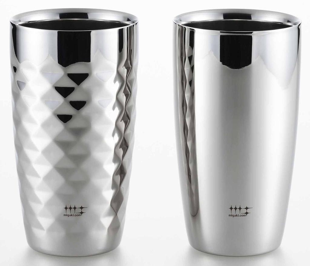 Yoshikawa Сделано в Японии стакан из нержавеющей стали двойной конструкции двойной пивной стакан Cut 370 мл 2 типа полировщик Syndicate YJ1670 (Серебро/Бриллиант