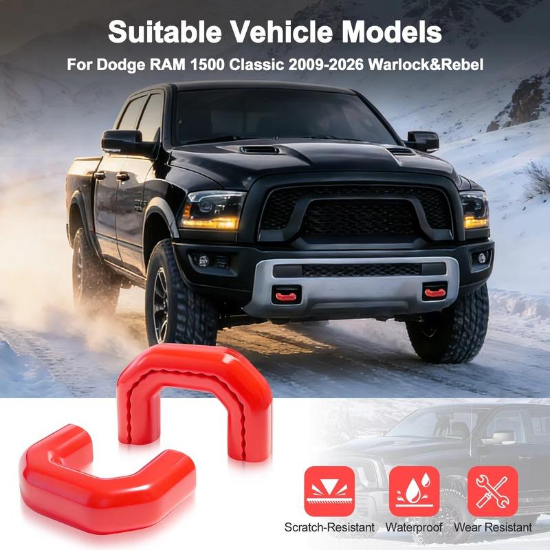 Tow Hitch Covers for Dodge RAM 1500 Classic 2009-2026 Warlock & Rebel, U-Shape, Tow Hook Cover Accessories