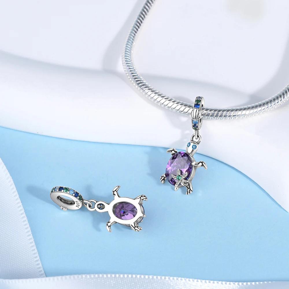 Copper Crabs Ocean Series Blue Turtle Starfish Shell Fit Original Bracelet Charms For Women Diy Fine Jewelry Gifts