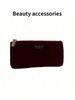 Бордовая бархатная косметичка на молнии, косметичка Gucci Beauty