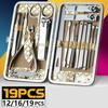 12-19 шт. маникюрные кусачки для ногтей набор профессиональные ножницы для ногтей педикюрные ножницы нержавеющая сталь бытовой портативный маникюр