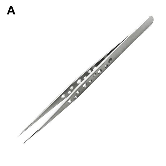 Stainless Steel Electronics Precision Curved/Straight Tip Tweezers Repair Tool